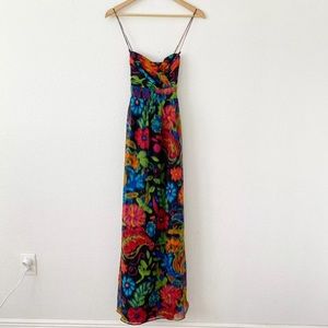 Shoshanna Multicolored Floral Silk Maxi Dress